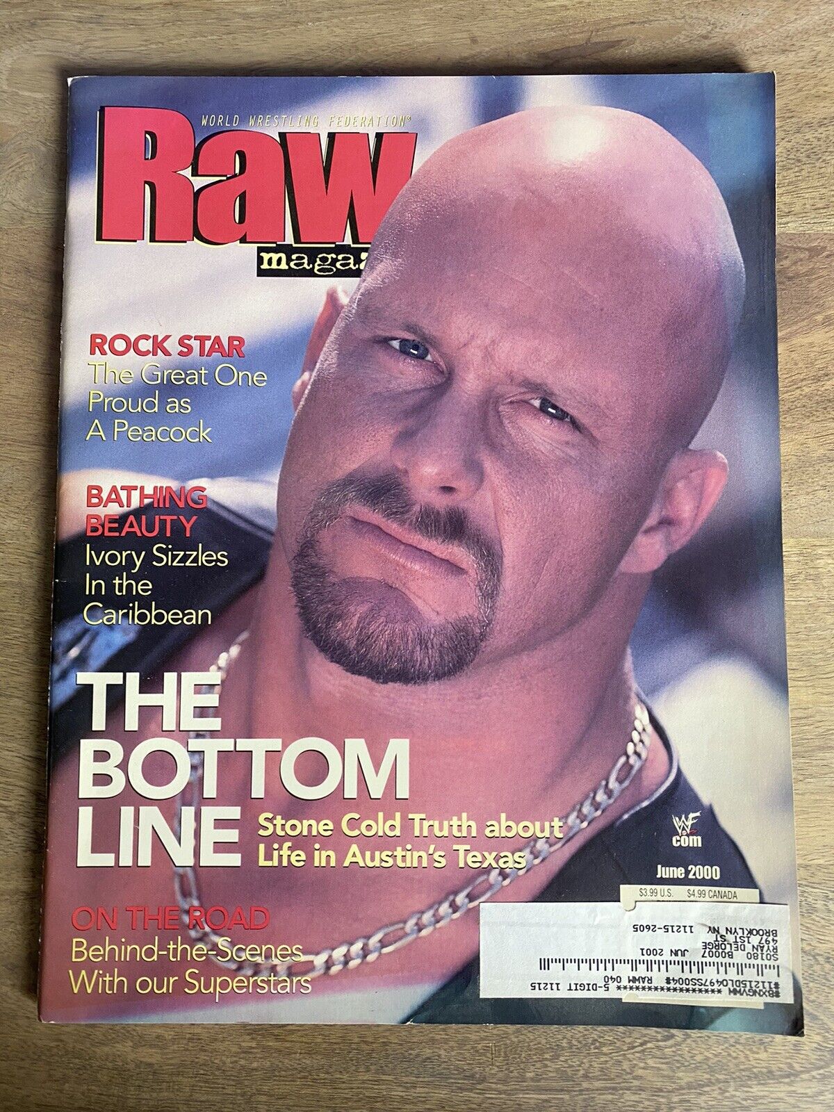 WWF Raw Magazine June 2000 Stone Cold Steve Austin - Ivory Poster - Divas WWE
