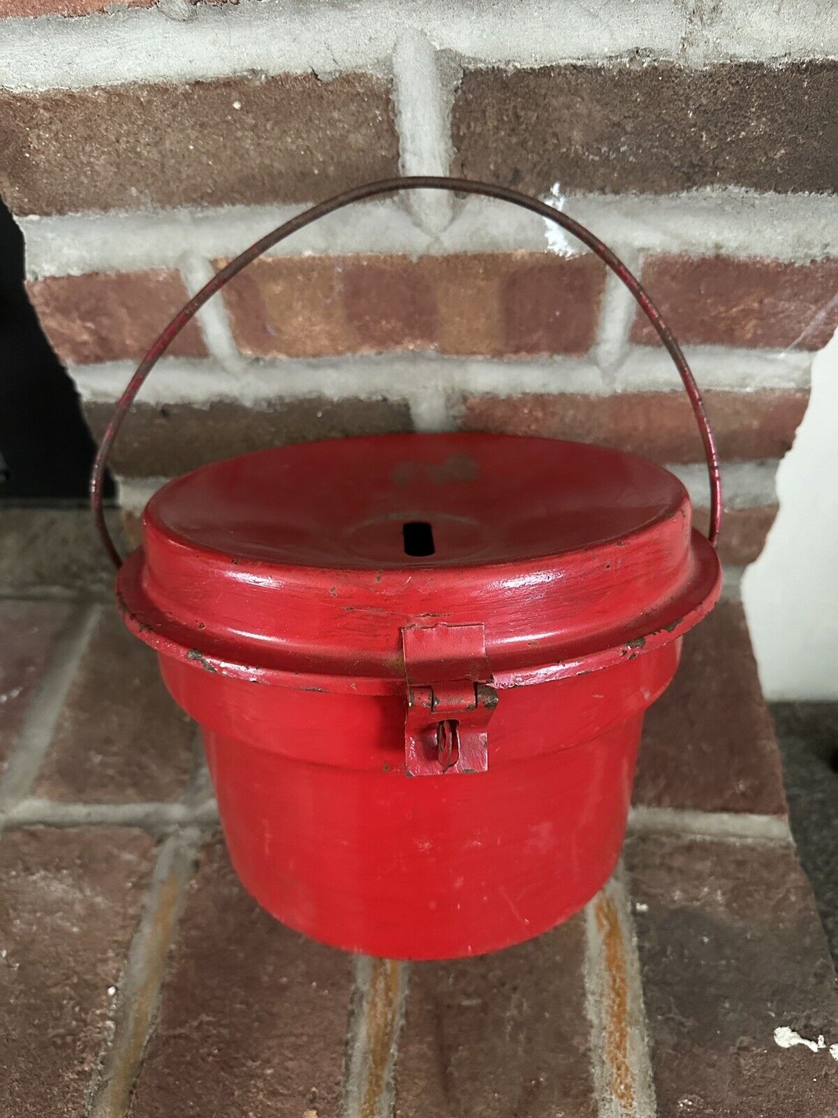 VTG Charity Metal Donation Bucket Can Kettle Money Collection Tip Lockable Hangs