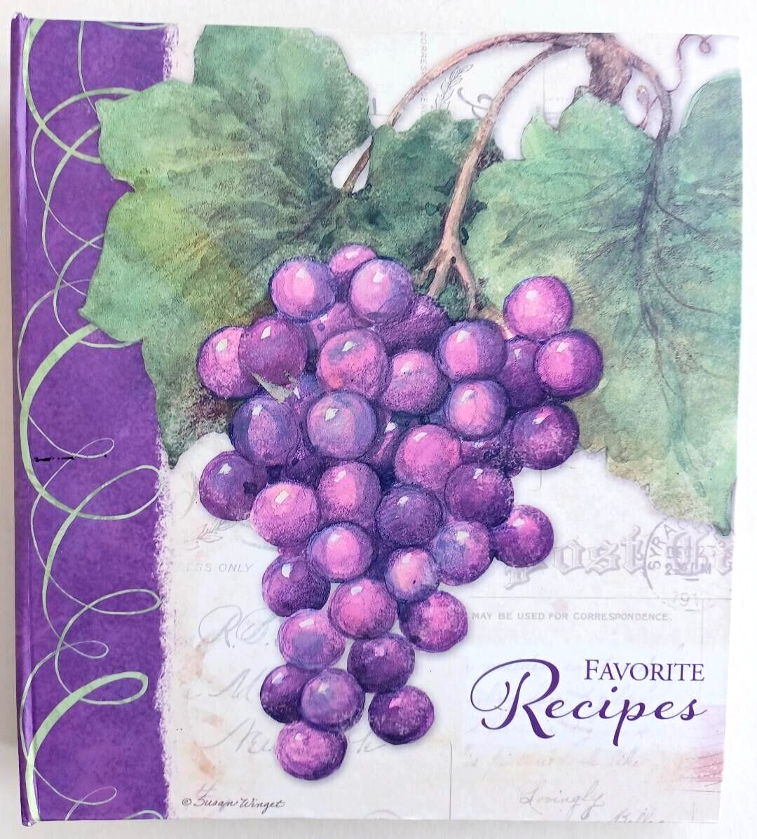 Cookbook FAVORITE RECIPES BINDER Susan Winget VINEYARD Brownlow Grape 2013 NEW