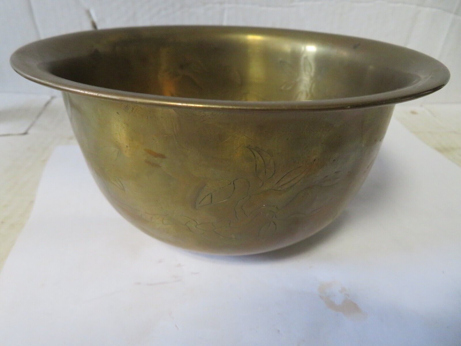 Vintage Solid Brass Bowl Made In Korea 7