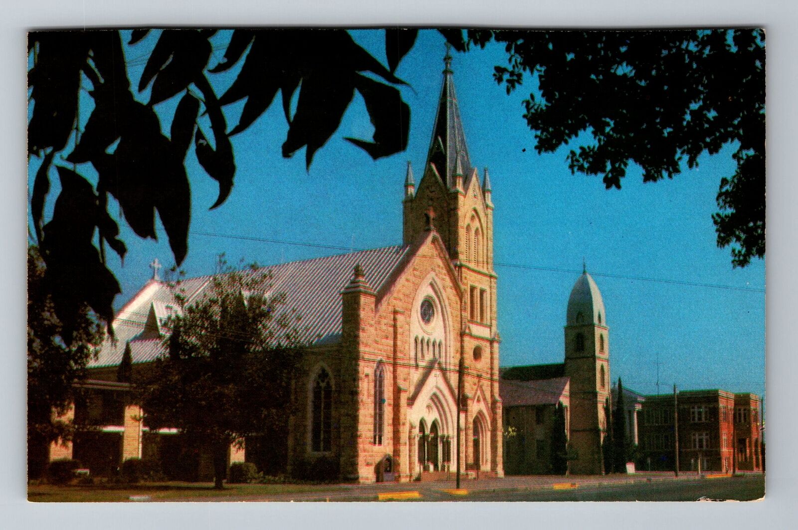 Fredericksburg TX-Texas, Saint Mary's Church, Religion, Vintage Postcard