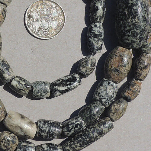 26 inch 66cm strand old granite gneiss sfrican stone beads dogon mali #4057