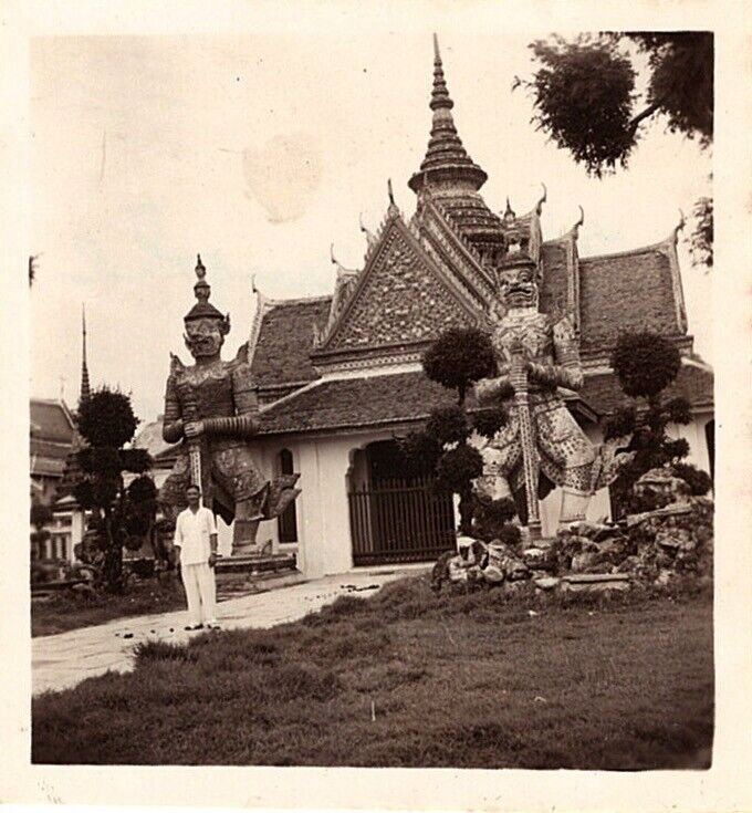 Vintage Photograph The Temple of Dawn Thailand 1952