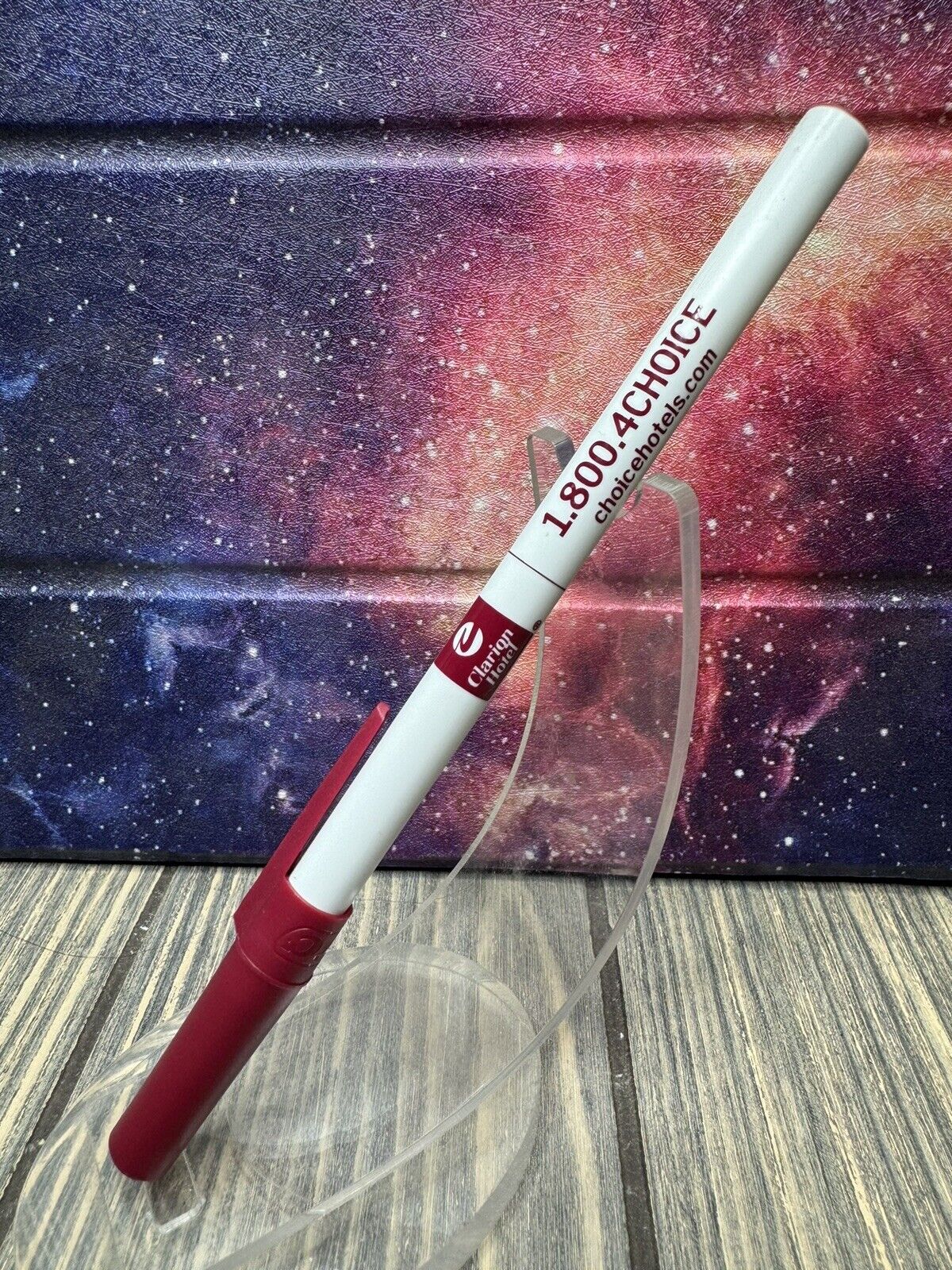 Vintage Clarion Choice Hotel Red White Hotel Pen Advertisement