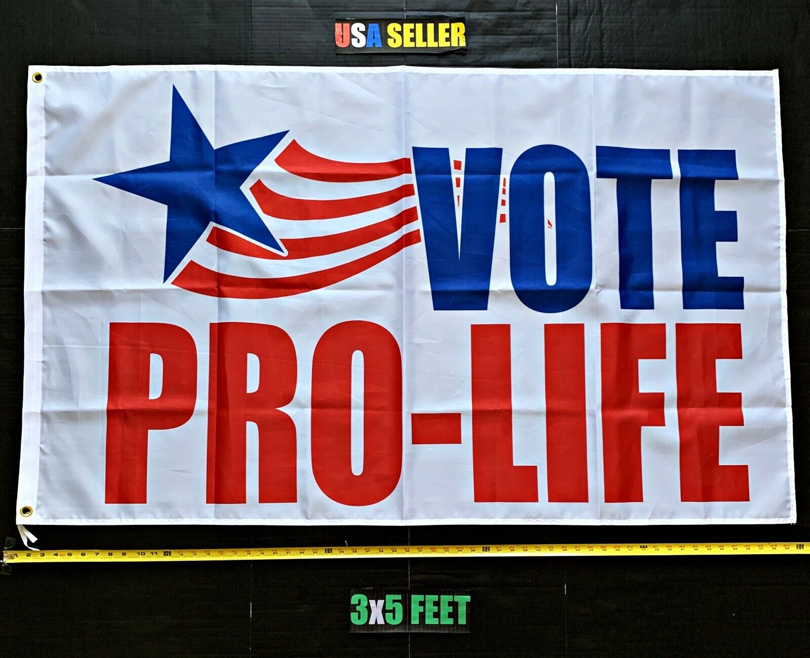 Pro Life Flag FREE FIRST CLASS SHIP Pray To End Abortion Vote 1 S 2024 Sign 3x5\'