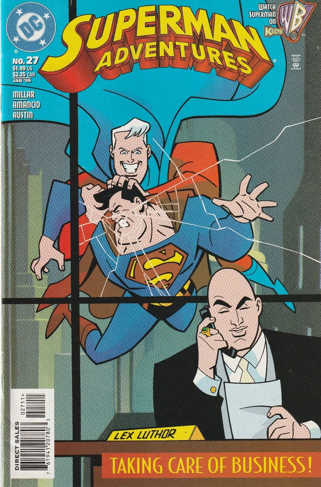 SUPERMAN ADVENTURES #27   LEX LUTHOR * PARASITE   KIDS WB * DC  1999  NICE