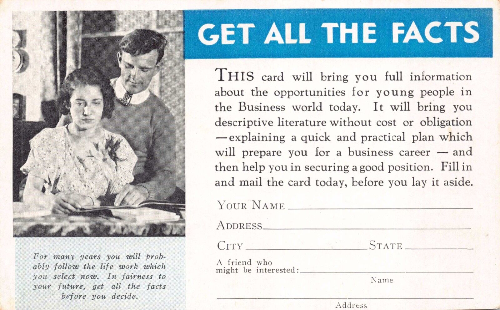 Postcard Information for College of Commerce in South Bend, Indiana~130281