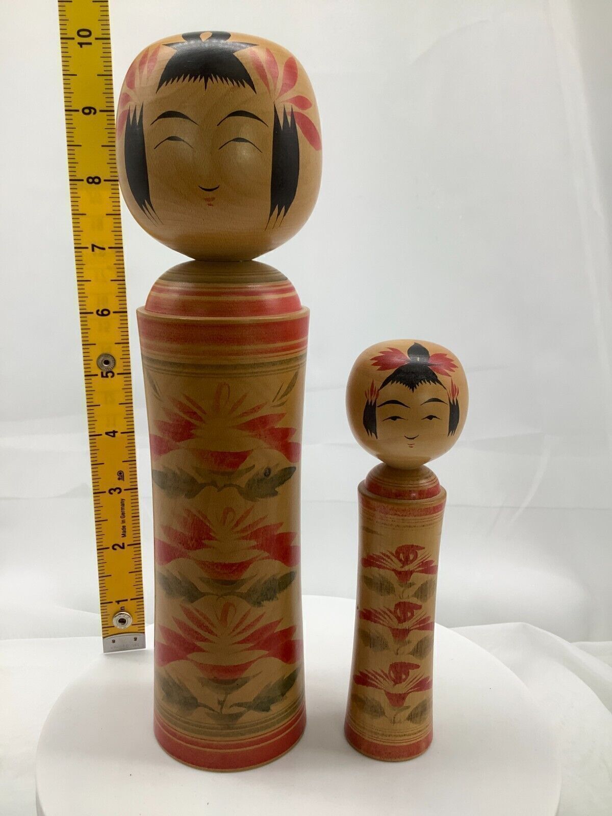 Japanese Kokeshi Antique Vintage Doll２Naruko Set 25㎝25cm