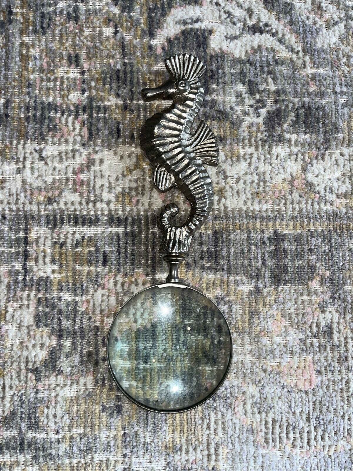 Beautiful Large Antique Seahorse Magnifying Glass, Rare, Unsure “Metal Type”