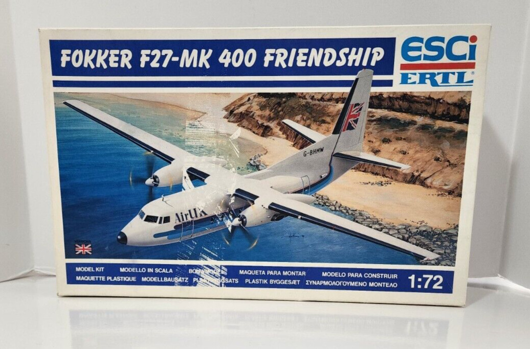 New OPEN BOX Fokker F27-MK 400 Friendship Airplane Model Kit ERTL ESCI