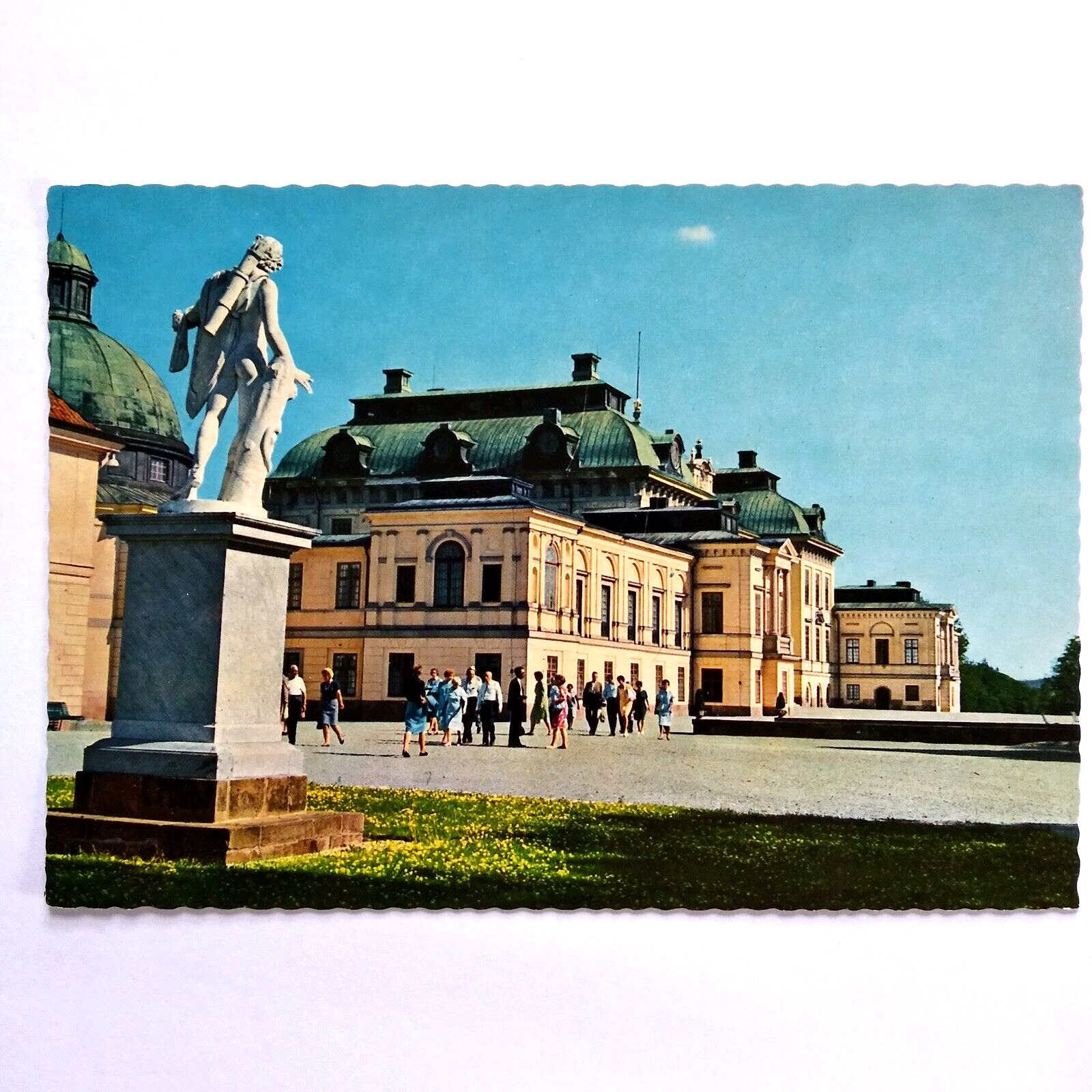 Drottningholms Slott Palace Stockholm Postcard Statues Continental Chrome