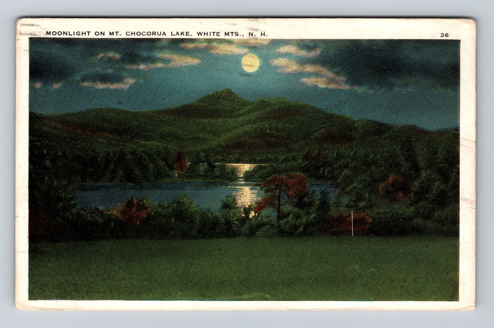 White Mountains NH-New Hampshire, Moon Mt Chocorua Lake, Vintage c1982 Postcard