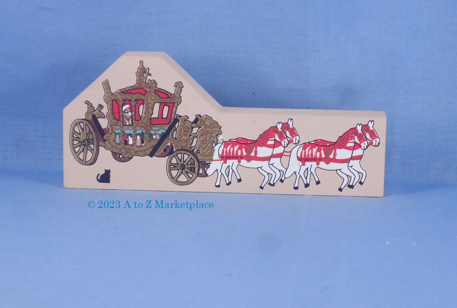Cat\'s Meow Village Gold State Coach Of George III Coronation NOS Retired