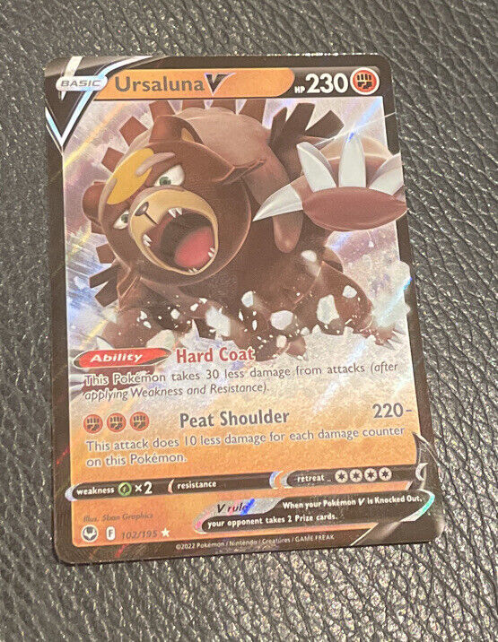 Ursaluna V Ultra Rare Silver Tempest 102/195, NM Pokemon Card