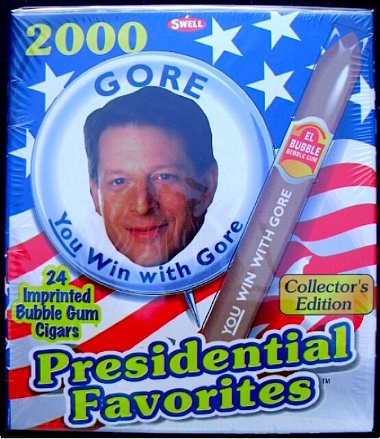 Al Gore 2000 Bubble Gum Cigars USA Vice President Sealed Box M Nobel Peace Prize