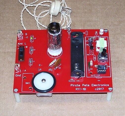 PCB 1-BATT science fair design UNBUILT vintage VACUUM TUBE AM radio receiver kit