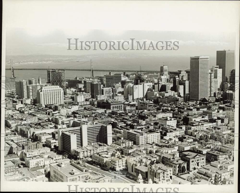 1969 Press Photo Aerial view of the San Francisco, California skyline