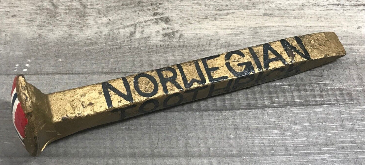 Novelty Norwegian Toothpick Norway Flag Railway Railroad Spike Souvenir