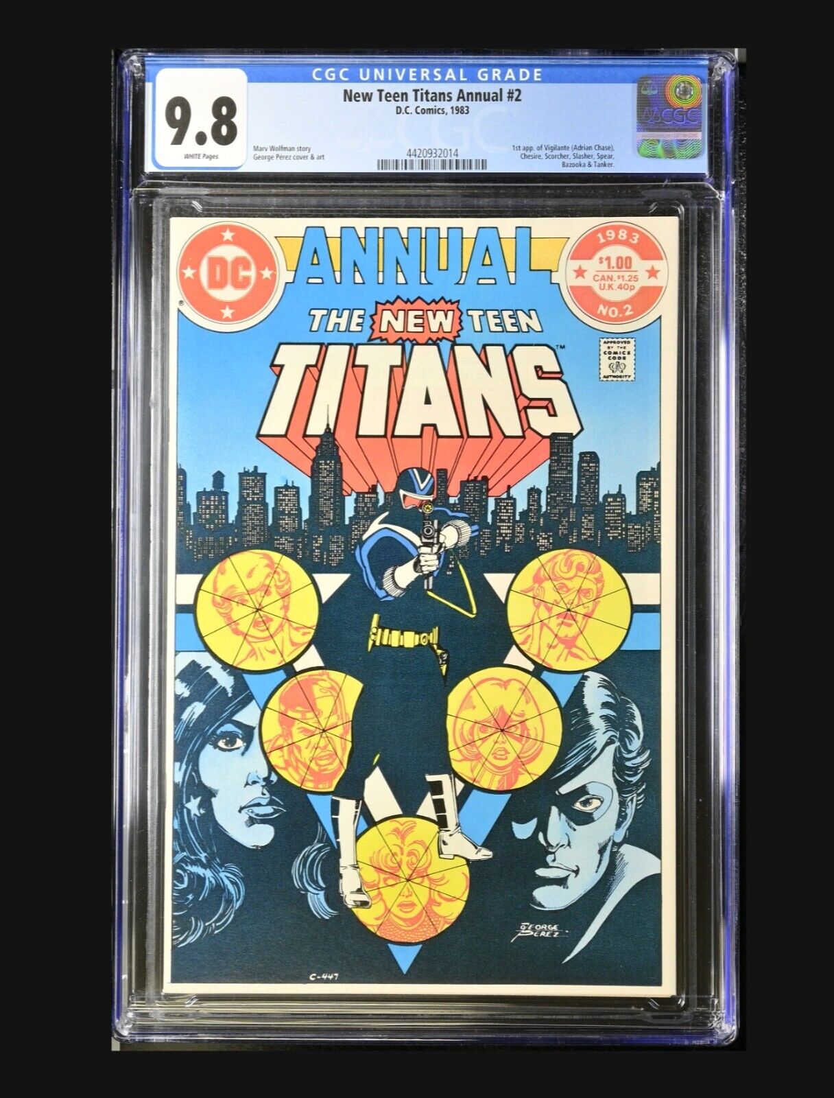 New Teen Titans Annual #2 DC 1983 CGC 9.8 WP George Perez 1st App of Vigilante