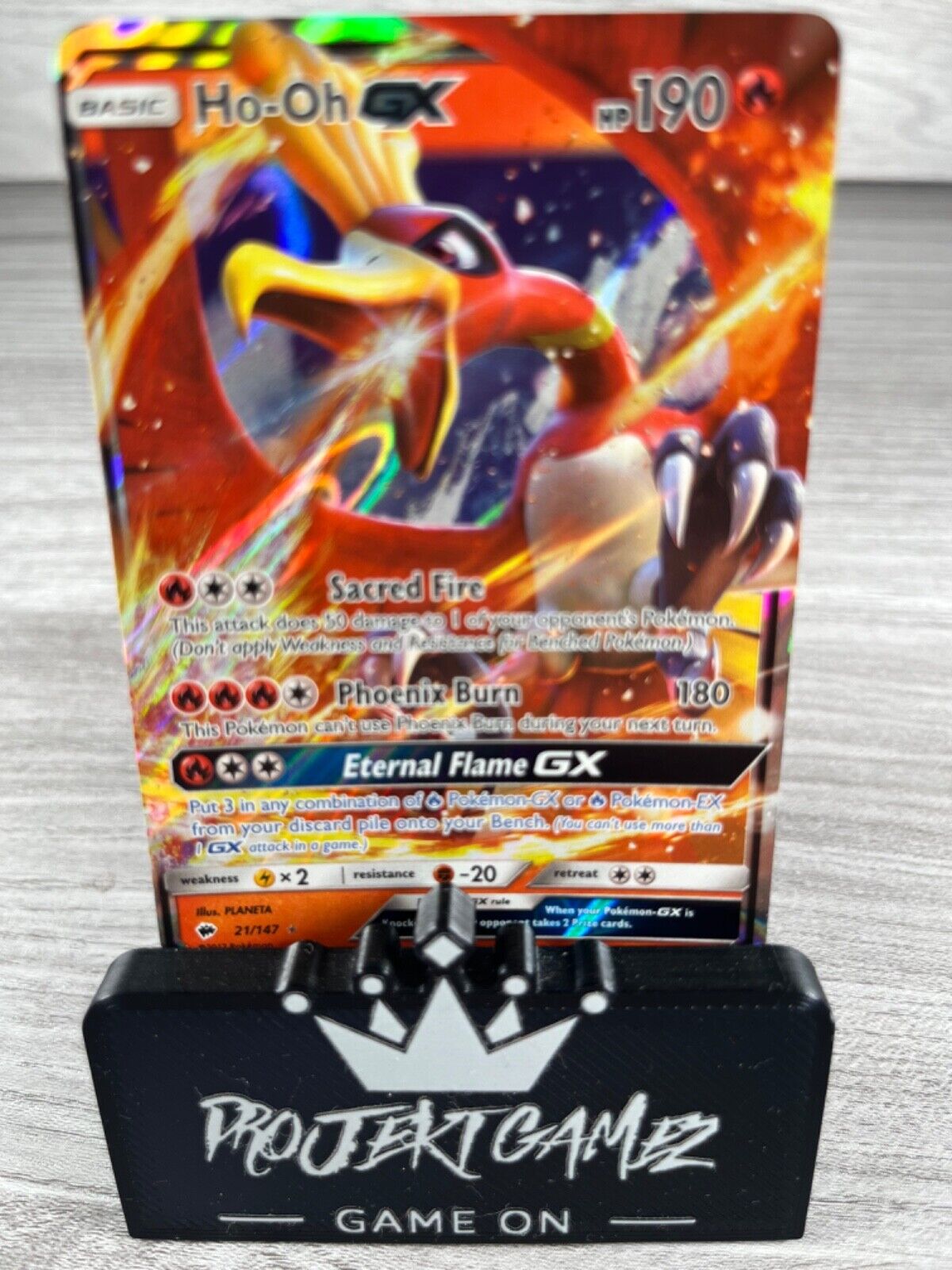 Ho-Oh GX 21/147 Burning Shadows Half Art Ultra Rare Pokemon Trading Card TCG