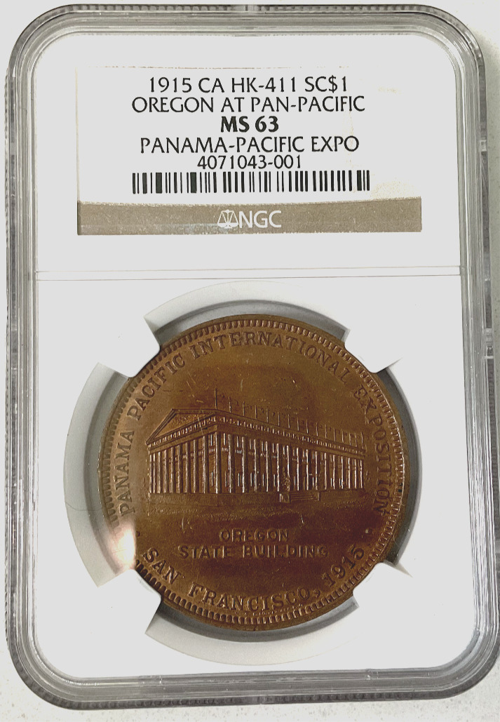 NGC Coin Oregon 1859 Pan Pacific International Exposition 1915 MS 63