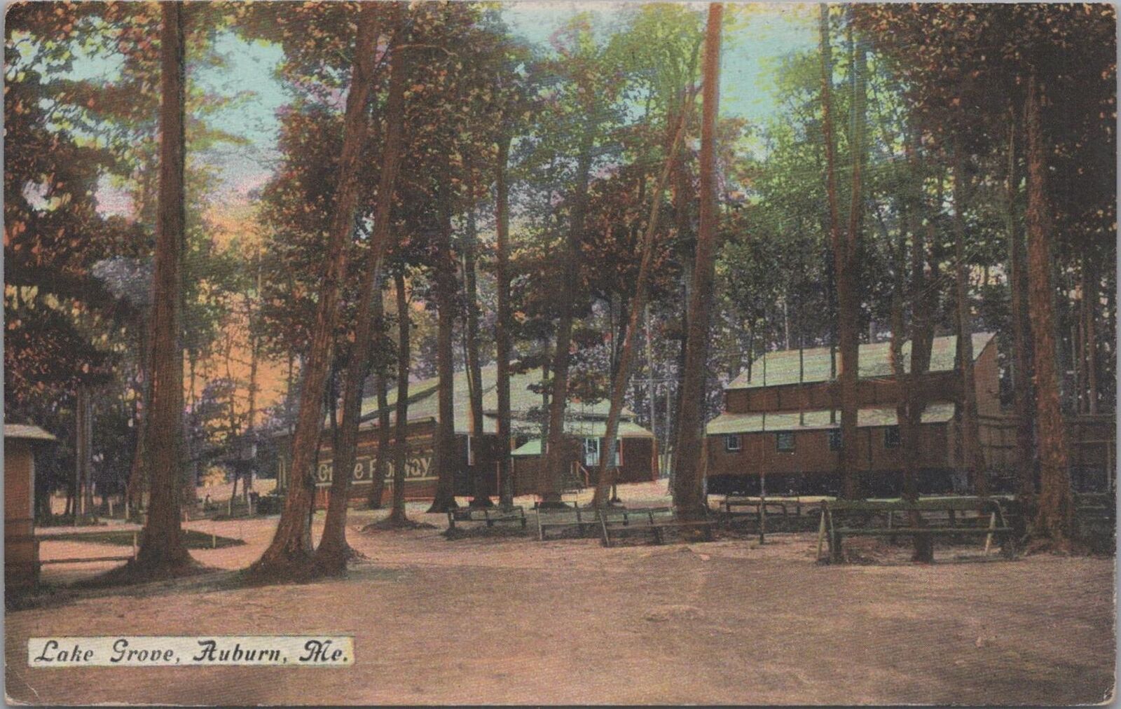 Postcard Lake Grove Auburn Maine ME #2