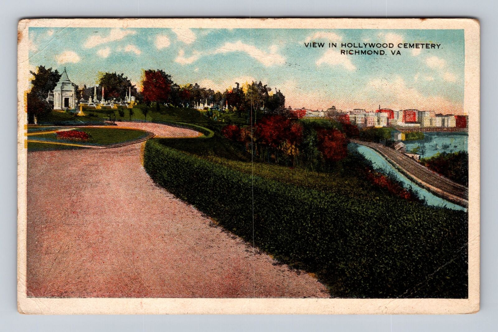Richmond VA-Virginia, Scenic View Hollywood Cemetery, Vintage c1918 Postcard