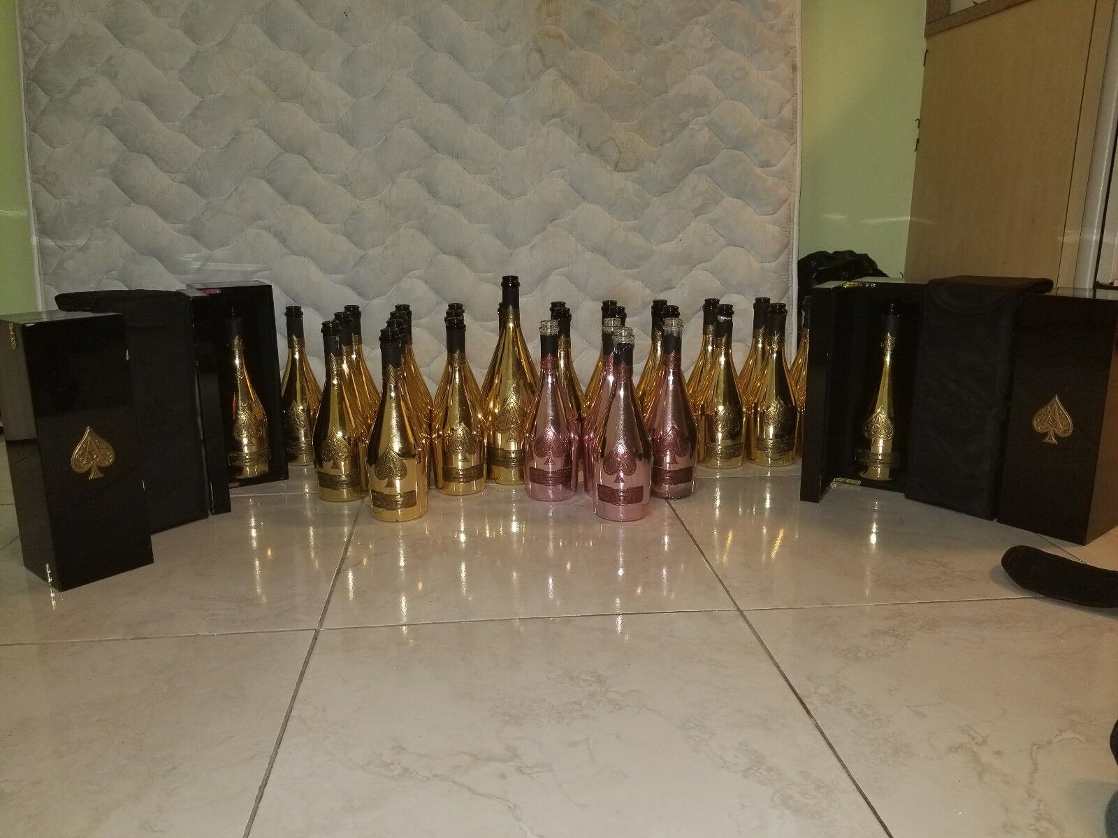 8 ace of spades empty champagne bottle