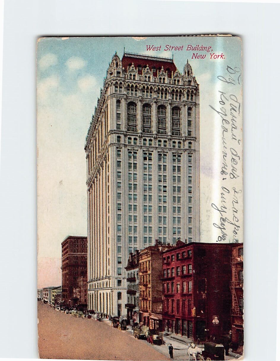 Postcard West Street Building New York USA