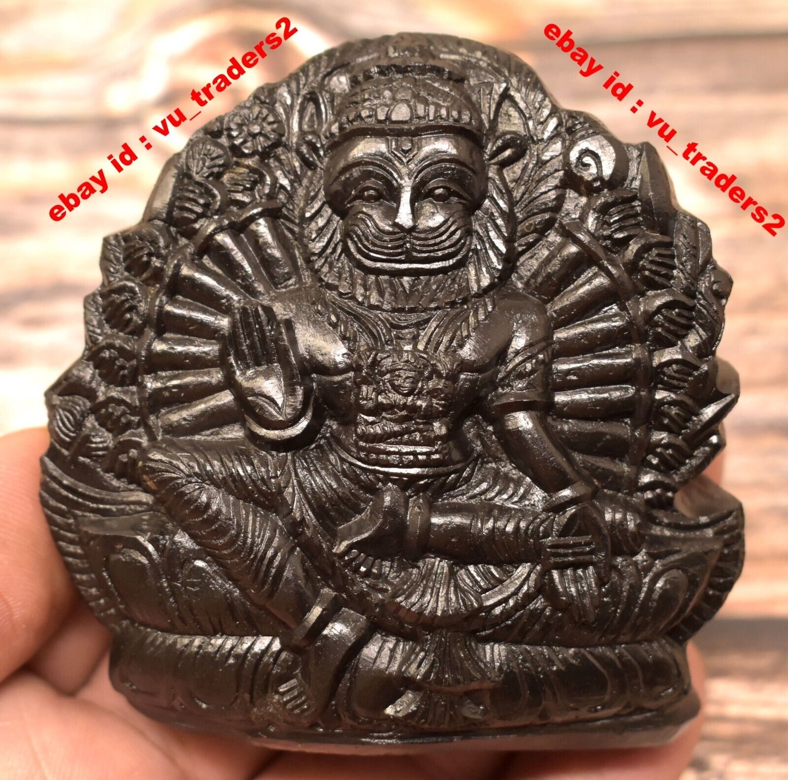 Yoga Narsimha Murti / Narasimha Murti Carved on Sudarshan Shaligram YN215
