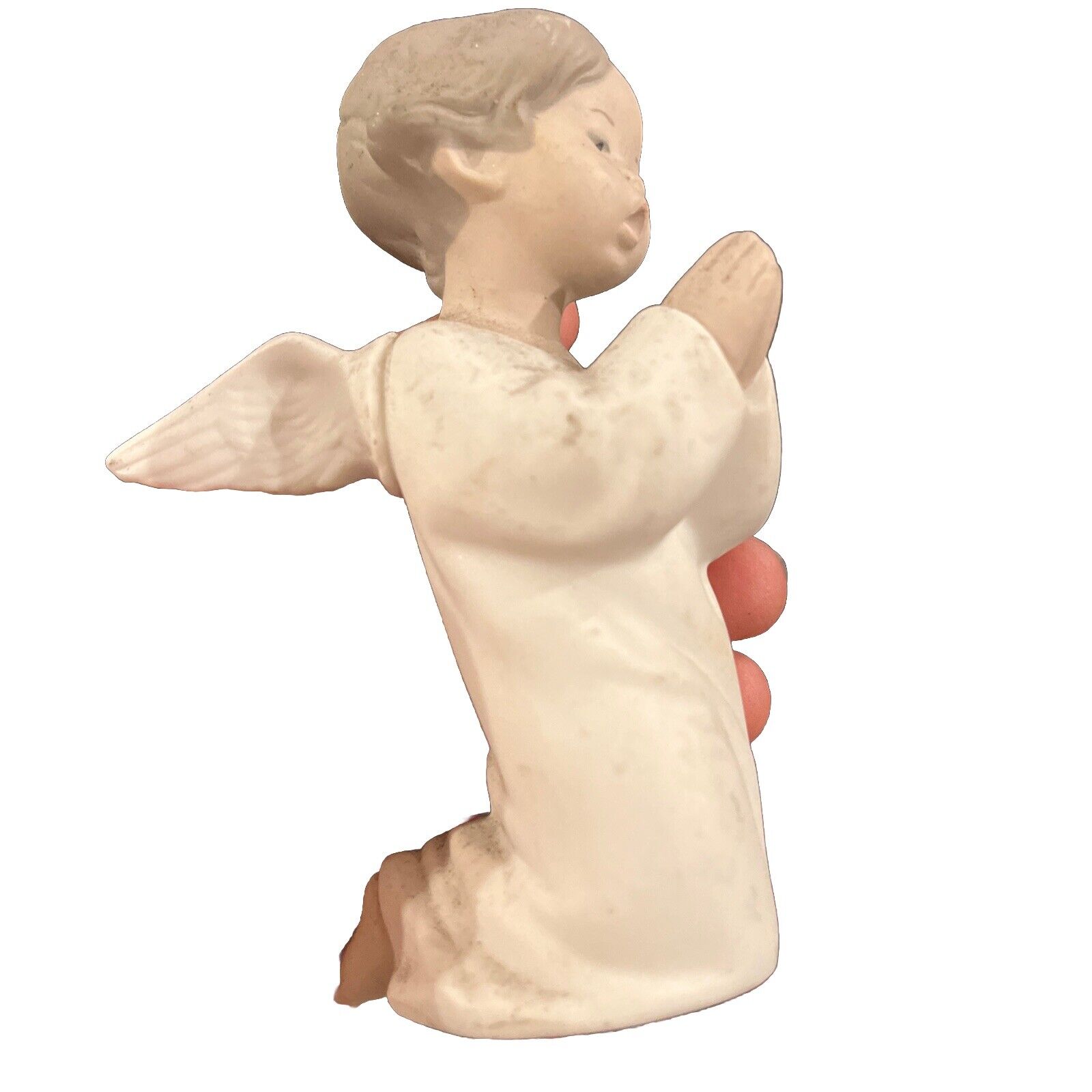 Vintage Lladro Porcelain Matte Praying Angel #538 Spain With Box 5\