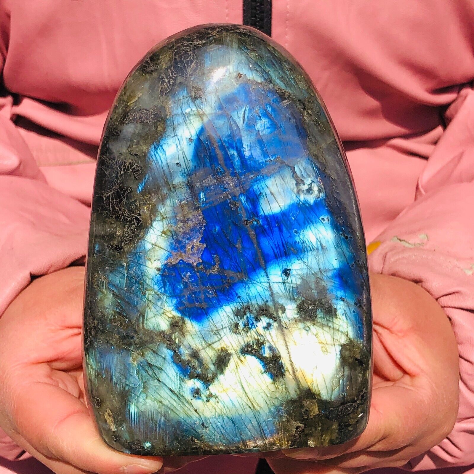 2.92LB Natural Light Labradorite Stone Quartz Crystal Spectrolite Reiki