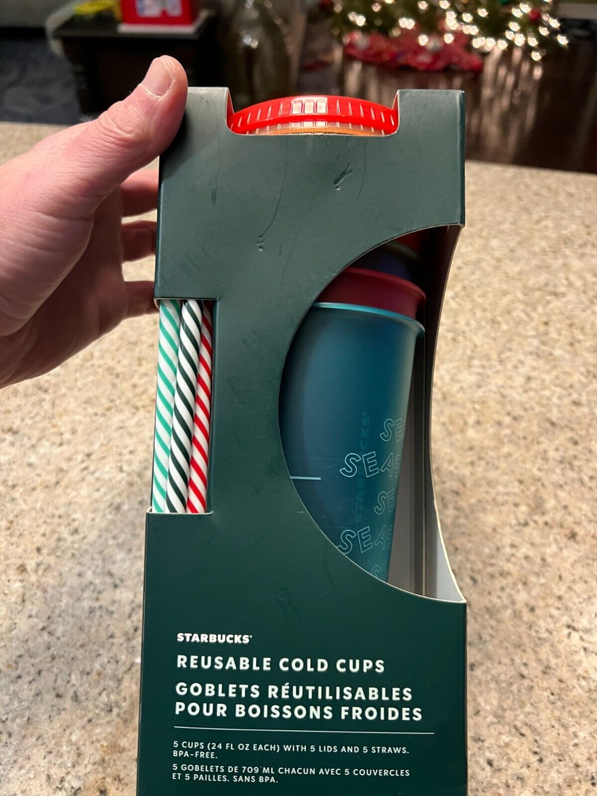Starbucks 2019 Holiday Christmas Reuseable Cold Cups New in Box