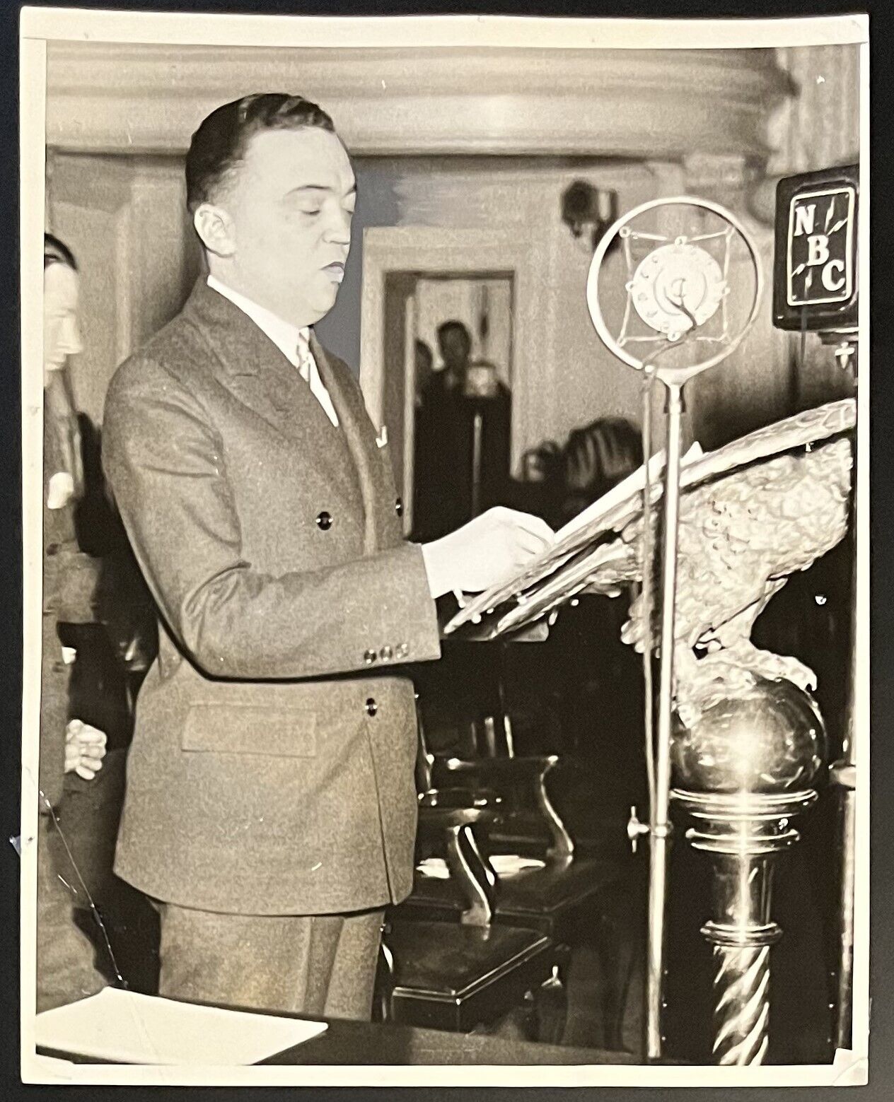 1934 Photo Type 1-J Edgar Hoover Dir Justice Dept Addresses Crime Conference