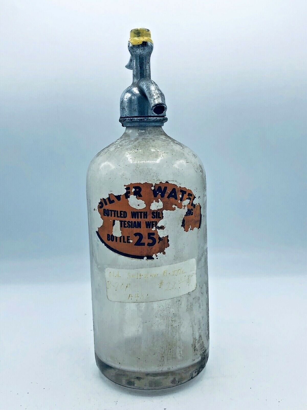 Silver Spring Bottling Works Clifton, NJ Seltzer Bottle 26Oz Vintage Circa 1900s