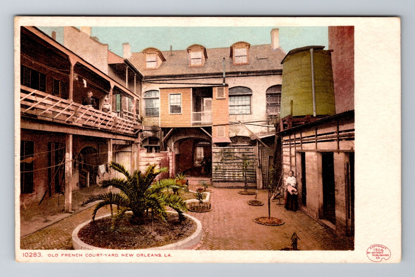 New Orleans LA-Louisiana, Old French Court Yard, Antique, Vintage Postcard