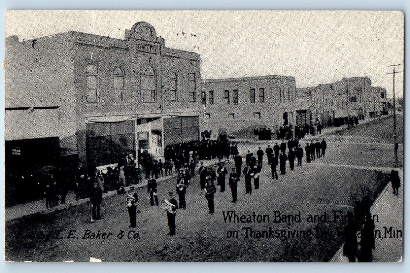Wheaton Minnesota Postcard Wheaton Band Thanksgiving Day c1911 Vintage Antique