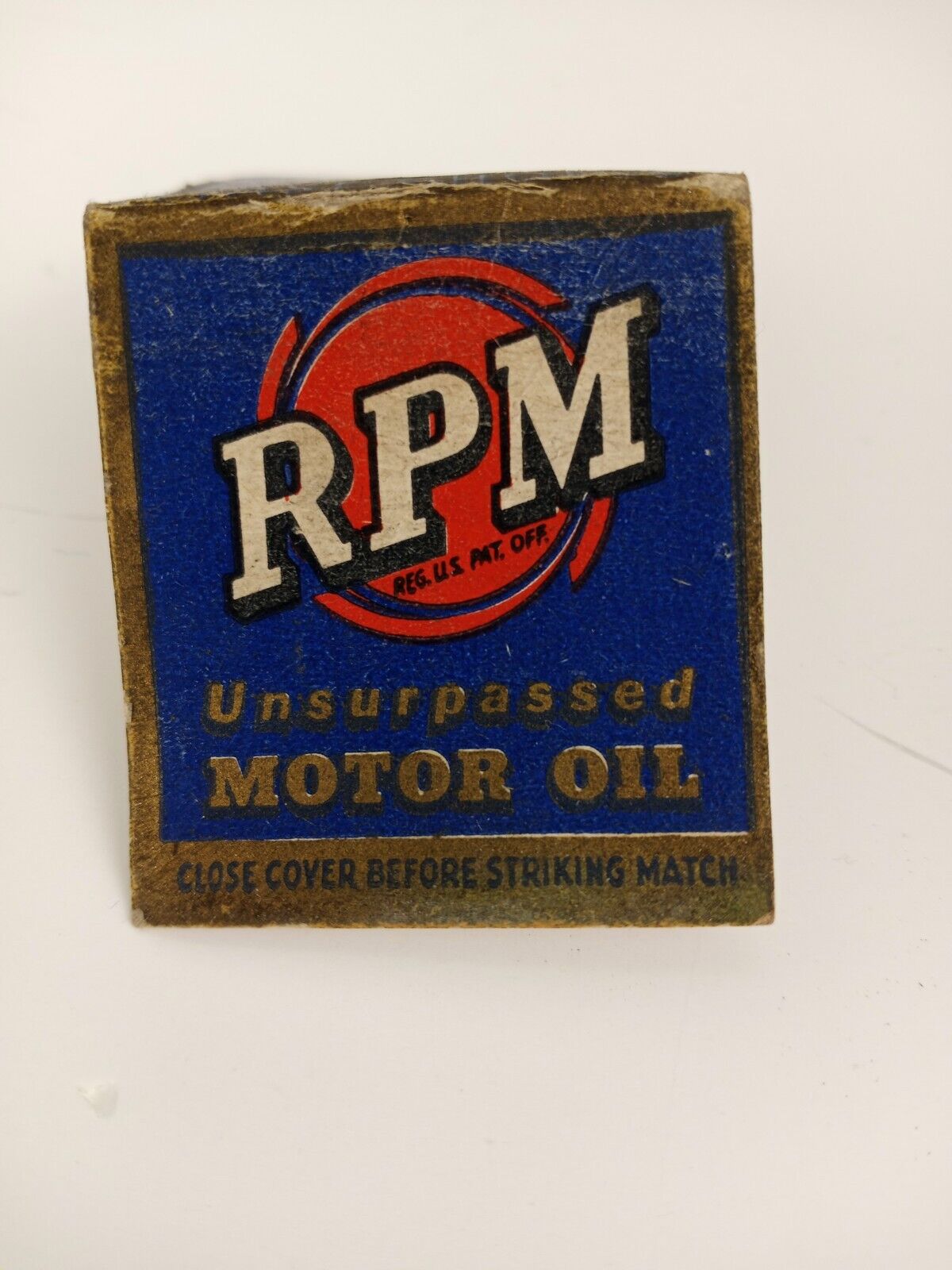 RPM Unsurpassed Motor Oil Standard Oil of  CA. 1920s-30s Matchbook. Vtg