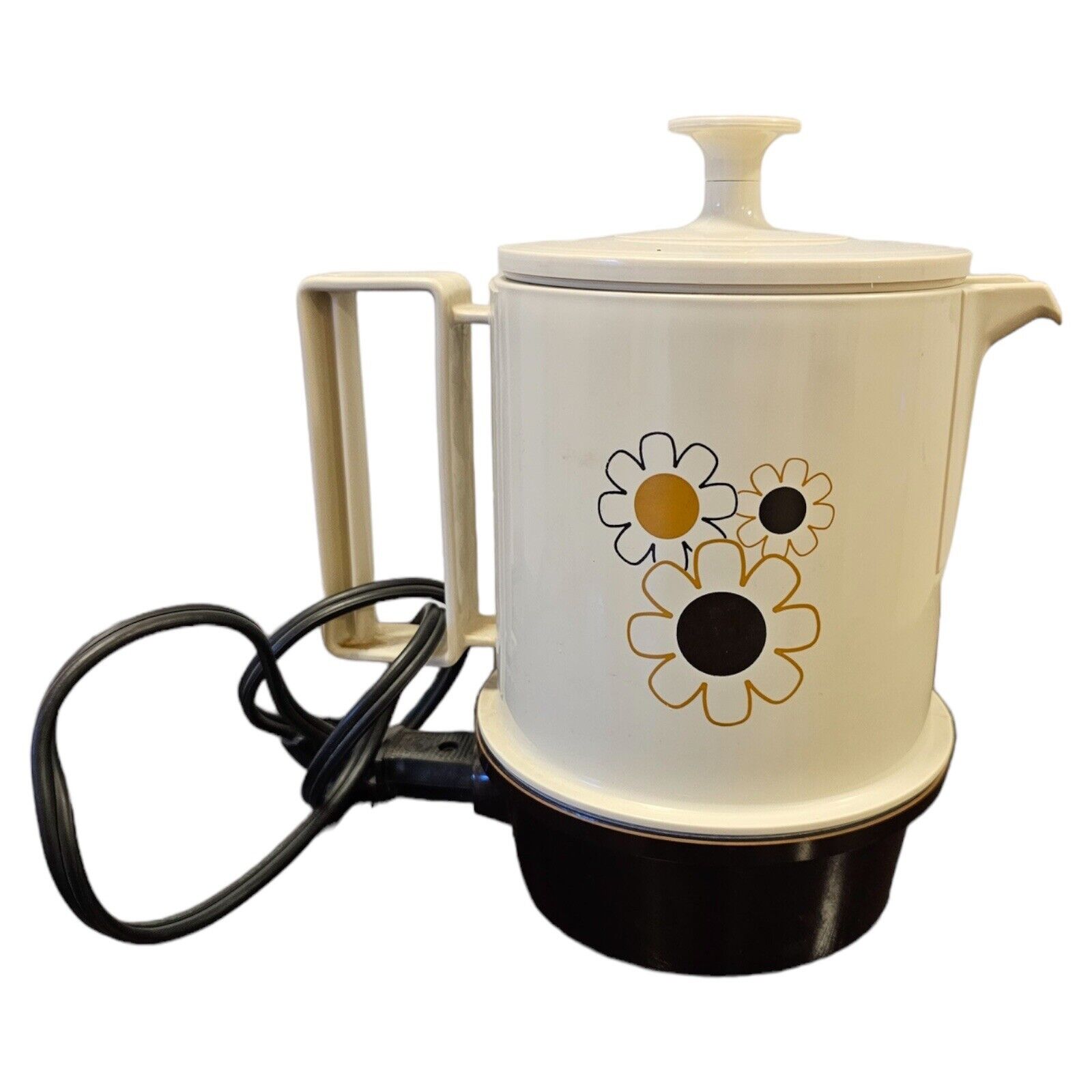 Regal Poly Hot-Pot Electric Kettle Flower Power 5 Cup Retro 1960s Kitchen Works