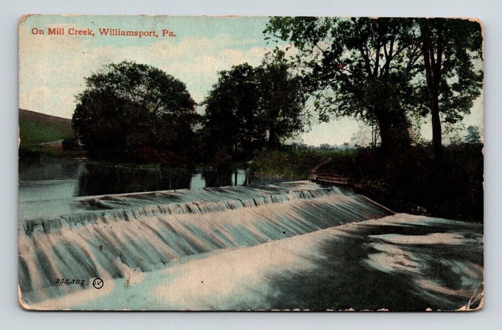 Williamsport Pennsylvania Mill Creek Scenic Landscape DB Cancel WOB Postcard