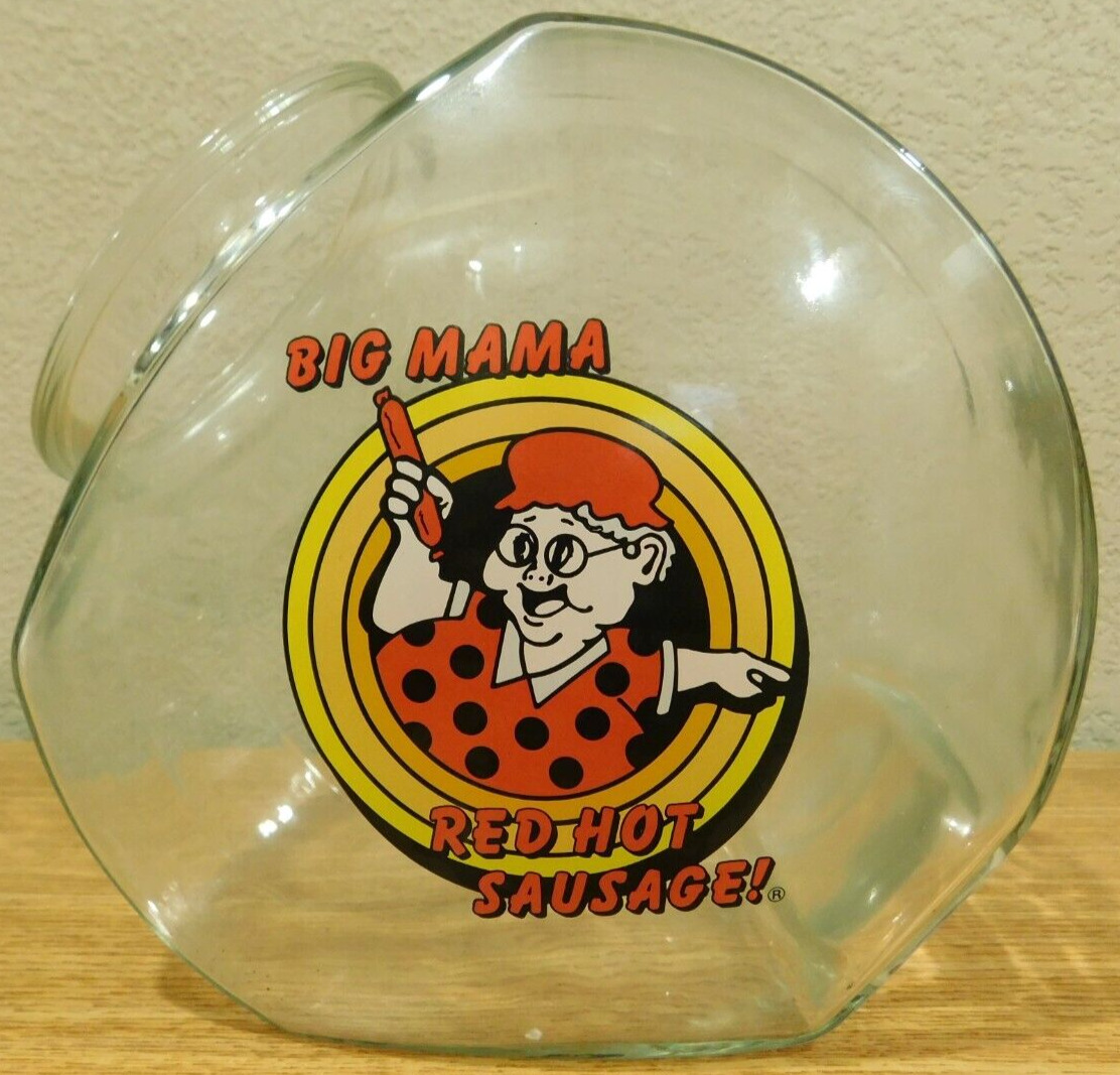 Vtg Big Mama Red Hot Sausage Glass Bowl 6\