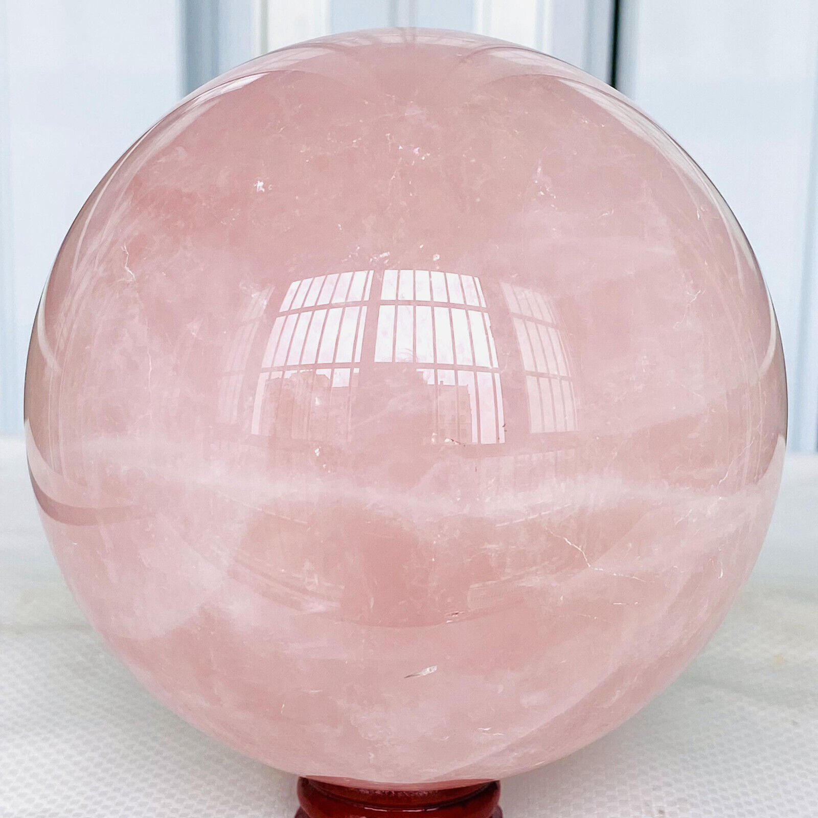 2260g Natural Pink Rose Quartz Sphere Crystal Ball Reiki Healing