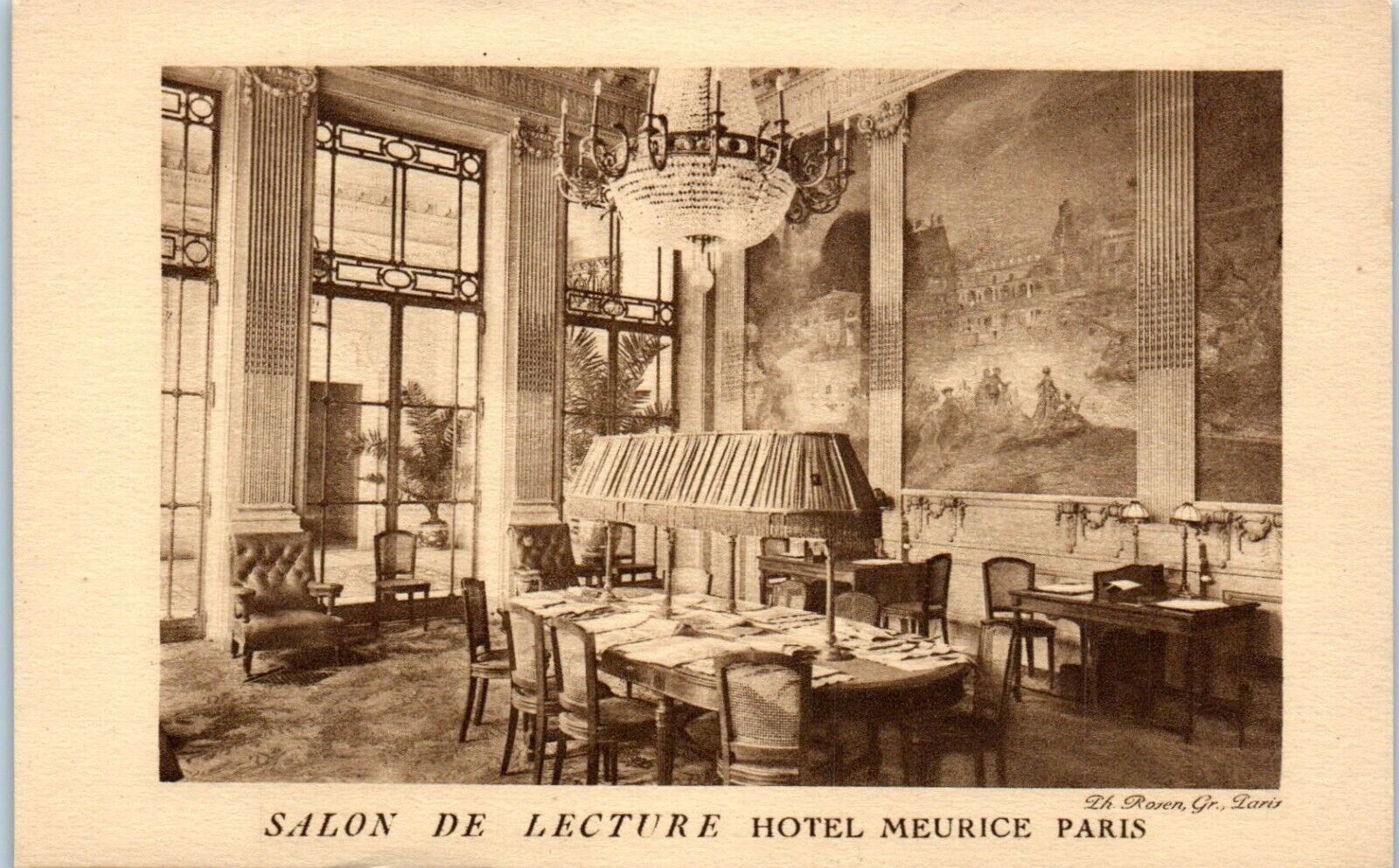 Salon De Lecture, Hotel Meurice, Paris, France Postcard