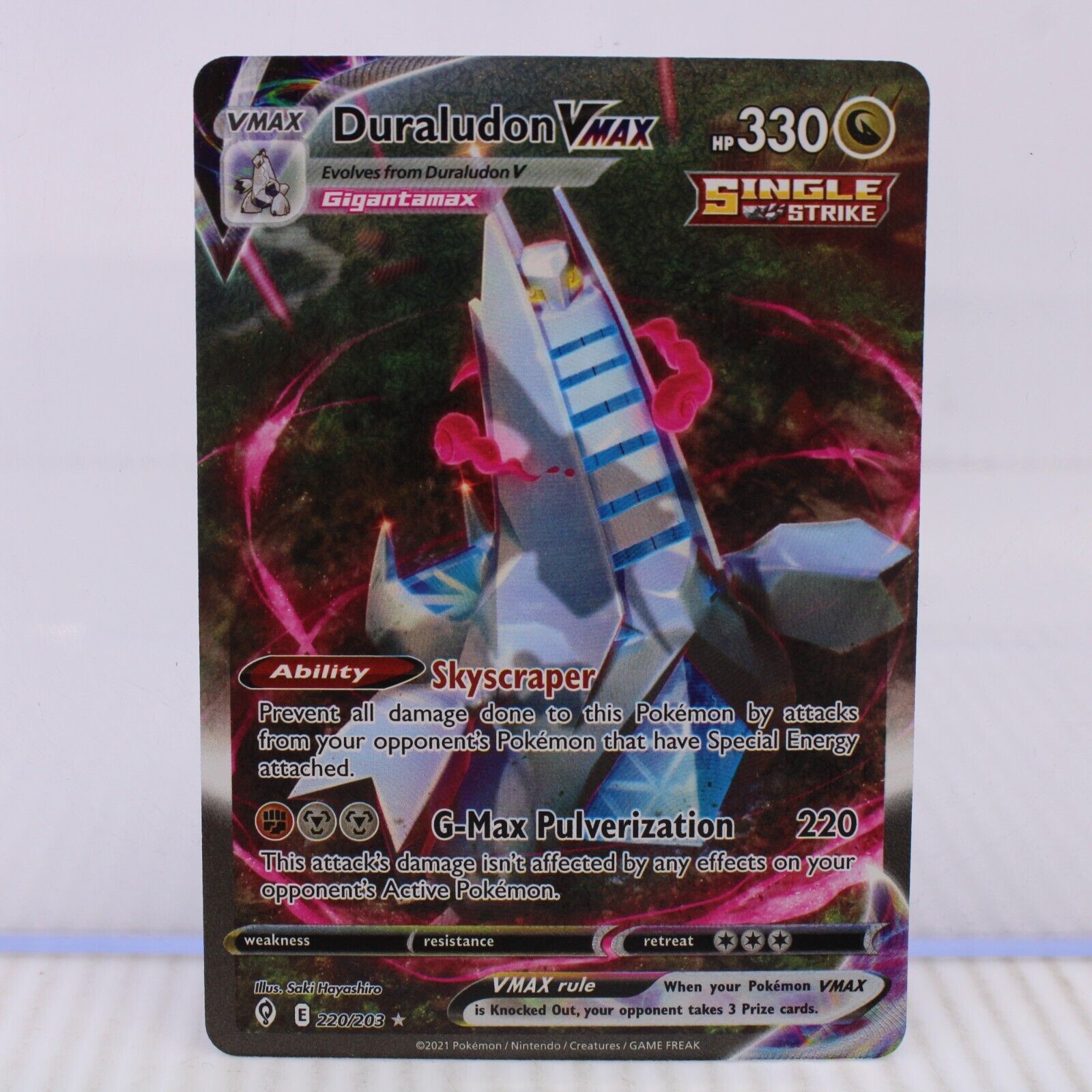 A7 Pokémon Card TCG SWSH Evolving Skies Duraludon VMax Alt Art UR 220/203