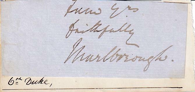 George Spencer-Churchill, 6th Duke of Marlborough- Clipped Signature