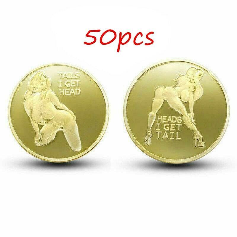 50pc Heads I get Tail Tails I get Head Adult Sexy Coins Good Lucky Gifts for Men