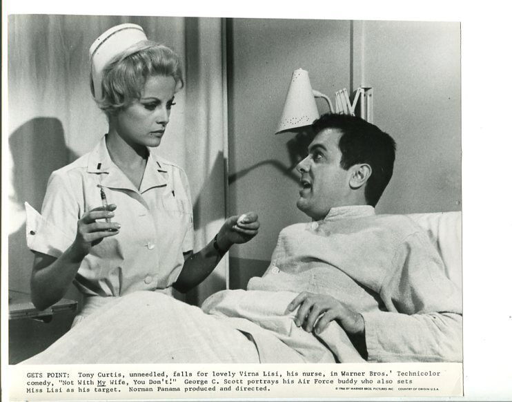 NOT WITH MY WIFE, YOU DON\'T-1966 8 X10 STILL-COMEDY-VERNA LISI-TONY CURTIS-vg