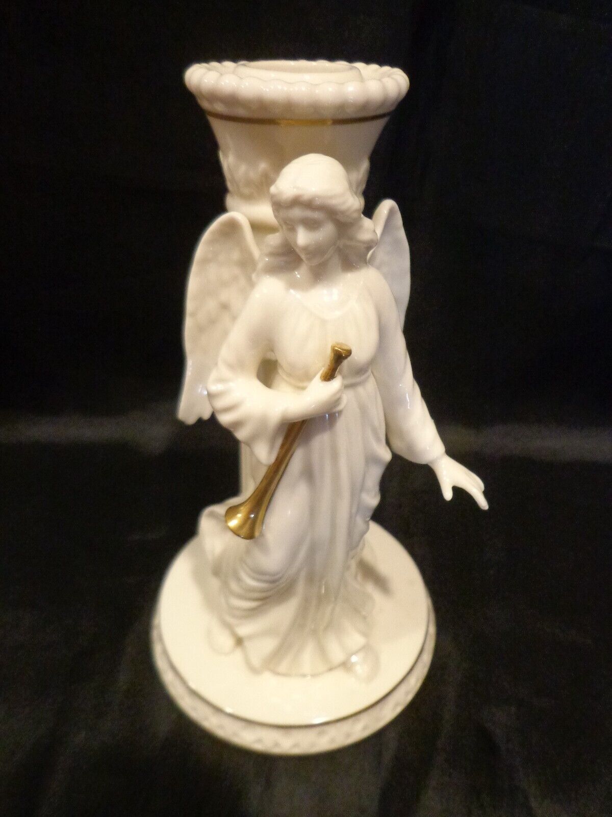 Lenox Angel With Horn-Candlestick - Boxed Heavenly Angel Candleholder
