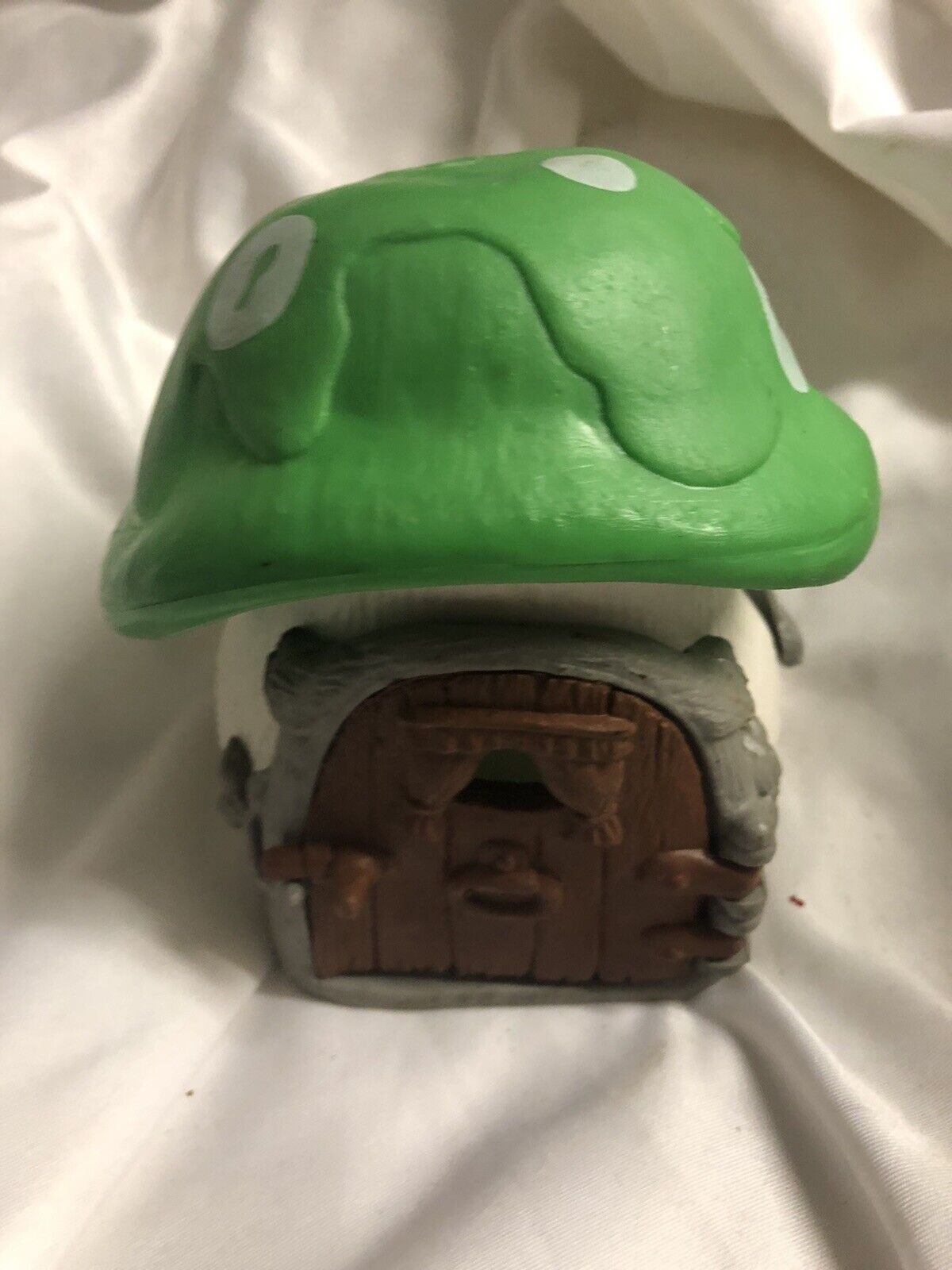 1978 Peyo SMURF HOUSE COTTAGE GREEN Mushroom Vintage SMALL Not Complete