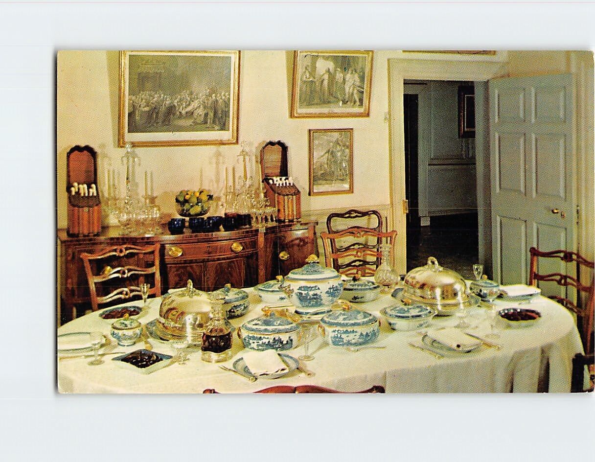 Postcard The Dining Room Mount Vernon Virginia USA